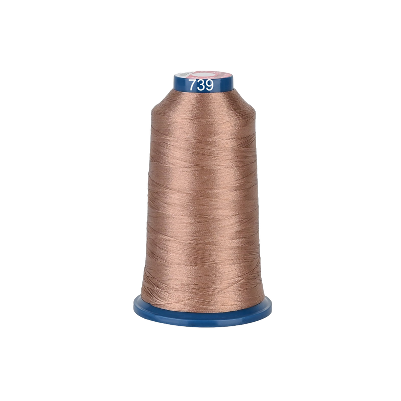 PooLin Polyester Embroidery Thread, 4000m 108D/2 40WT, Color 739 Brown