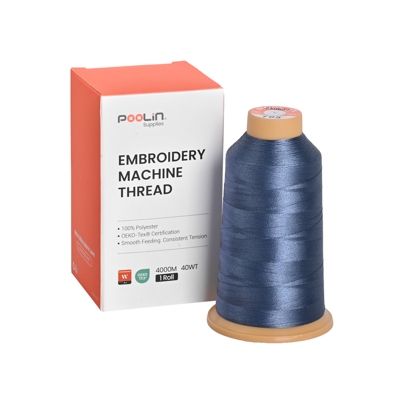 PooLin Polyester Embroidery Thread, 4000m 108D/2 40WT, Color 785 Slate Blue