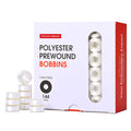 Poolin Prewound Bobbins , SizeL(SA155) , Plastic Sided , 75D Polyester Bobbin Thread , 144pcs , Richword Selected , for Commercial Multi Needles Embroidery Machine , White