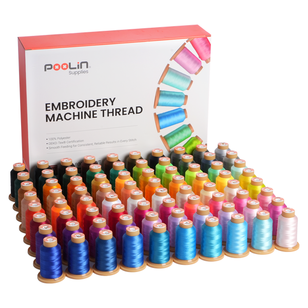 PooLin Embroidery Thread Set 80 Colors 800m 108D/2 40WT Polyester Thread