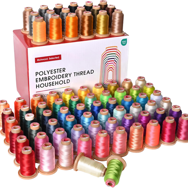PooLin Embroidery Thread Set 80 Colors 800m 108D/2 40WT Polyester Thread
