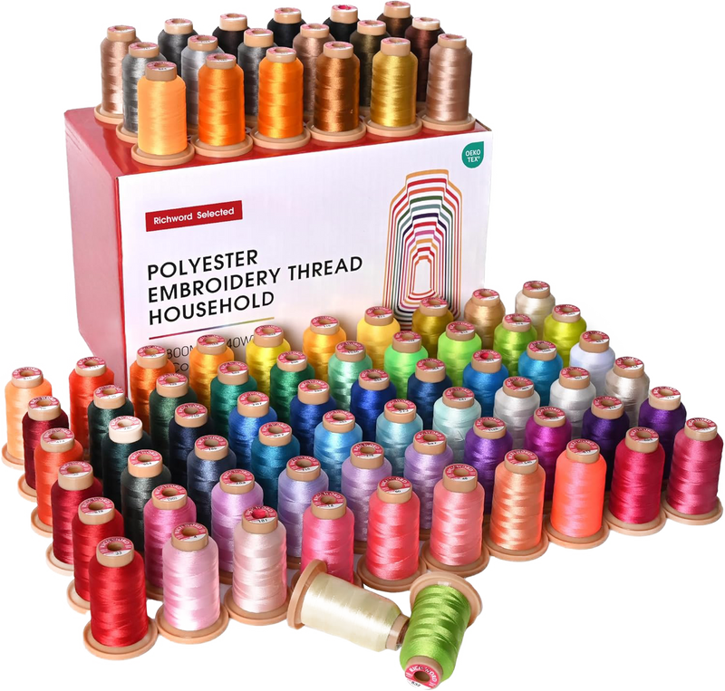 PooLin Embroidery Thread Set 80 Colors 800m 108D/2 40WT Polyester Thread