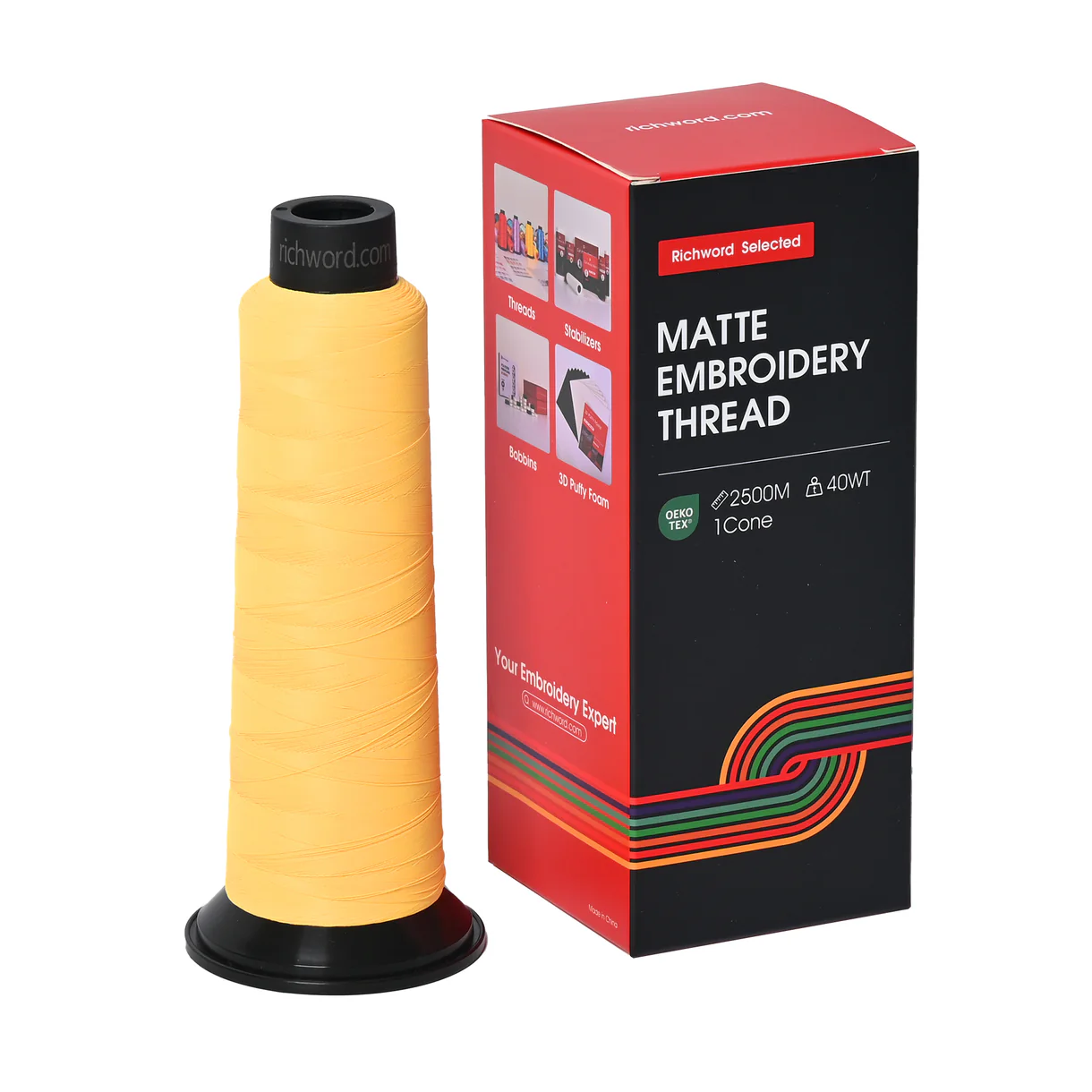PooLin Matte Embroidery Thread Set 20 Colors 2500m 120D/2 40WT Embroidery Thread