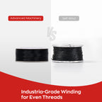 Prewound Embroidery Bobbins – Style L, 70D/2 (60WT), Black, Paper Sides, 144 Pcs
