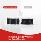 Prewound Embroidery Bobbins – Style L, 75D/2 (60WT), Black, Plastic Sides, 144 Pcs