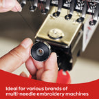 Prewound Embroidery Bobbins – Style L, 75D/2 (60WT), Black, Sideless, 144 Pcs