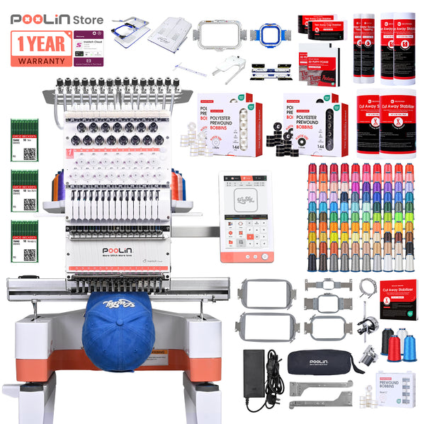 PooLin EOM Commercial Embroidery Machine 15-Needle Upgrade, Designed for Beginners