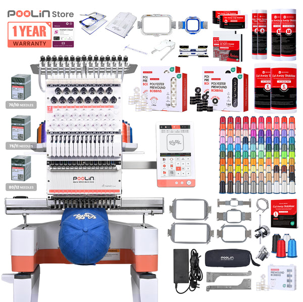 PooLin EOM Commercial Embroidery Machine 15-Needle Upgrade, Designed for Beginners