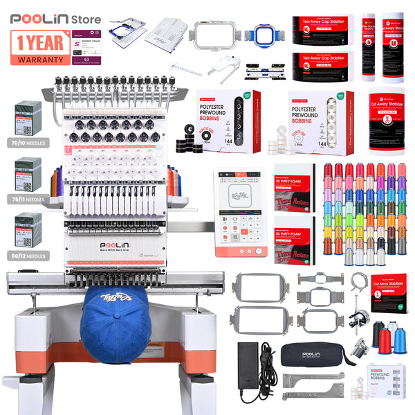 PooLin EOM Commercial Embroidery Machine 15-Needle Upgrade, Designed for Beginners