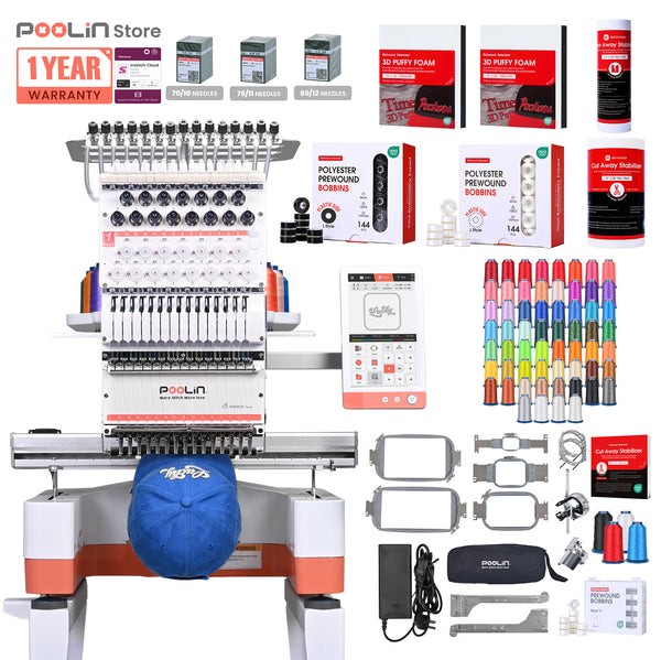 PooLin EOM Commercial Embroidery Machine 15-Needle Upgrade, Designed for Beginners