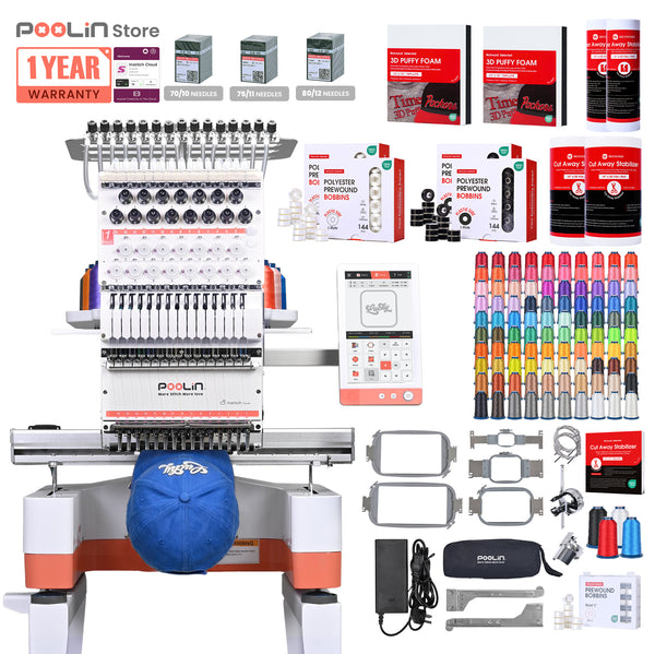 PooLin EOM Commercial Embroidery Machine 15-Needle Upgrade, Designed for Beginners