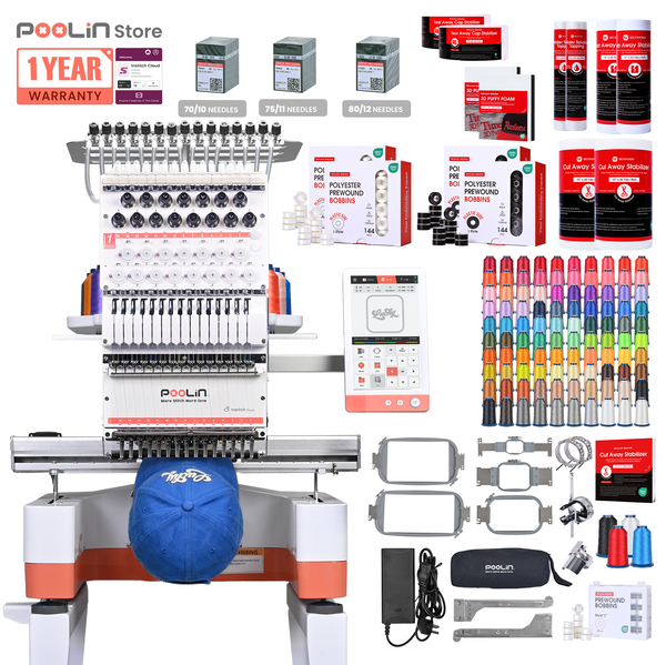 PooLin EOM Commercial Embroidery Machine 15-Needle Upgrade, Designed for Beginners