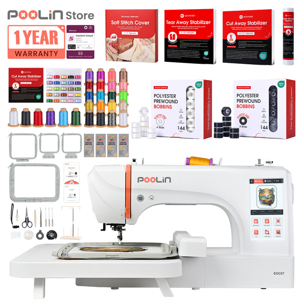 PooLin EOC07 7.9"x15" Embroidery Area Computerized Home Pro Embroidery Machine