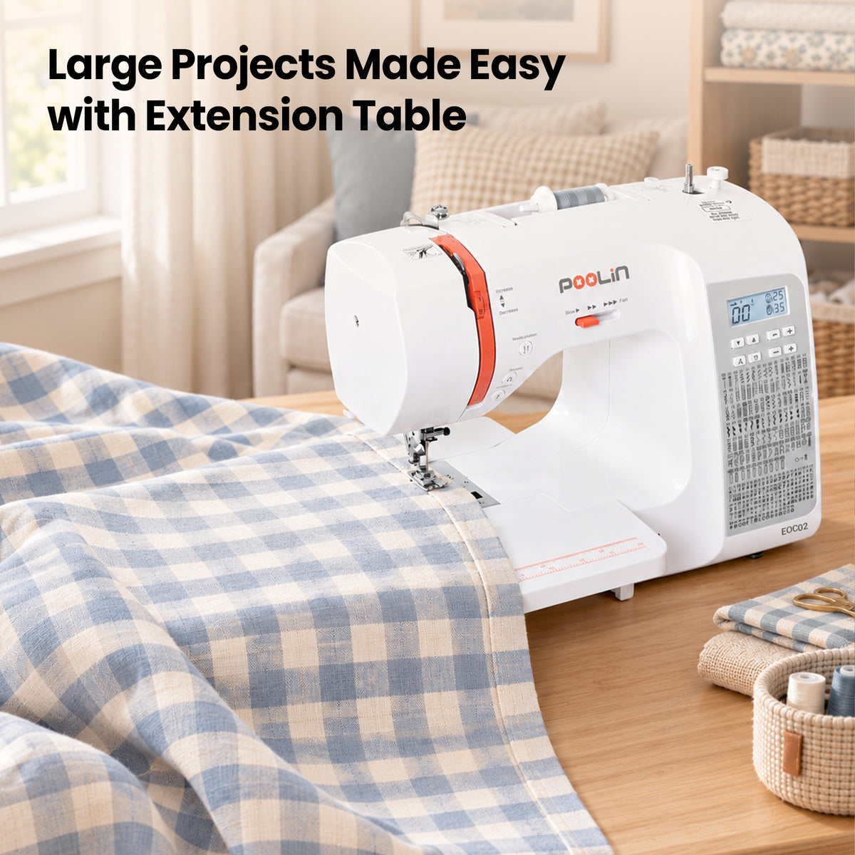 PooLin EOC02 Multi-Function Sewing Machine: More patterns and more sophisticated decorative stitches