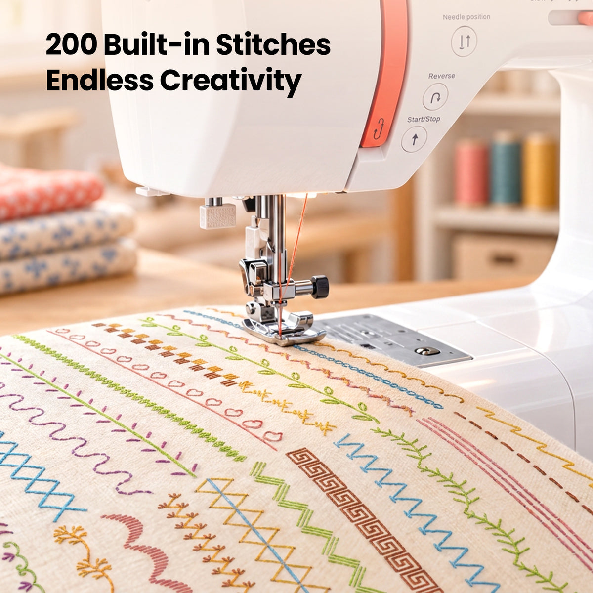 PooLin EOC02 Multi-Function Sewing Machine: More patterns and more sophisticated decorative stitches