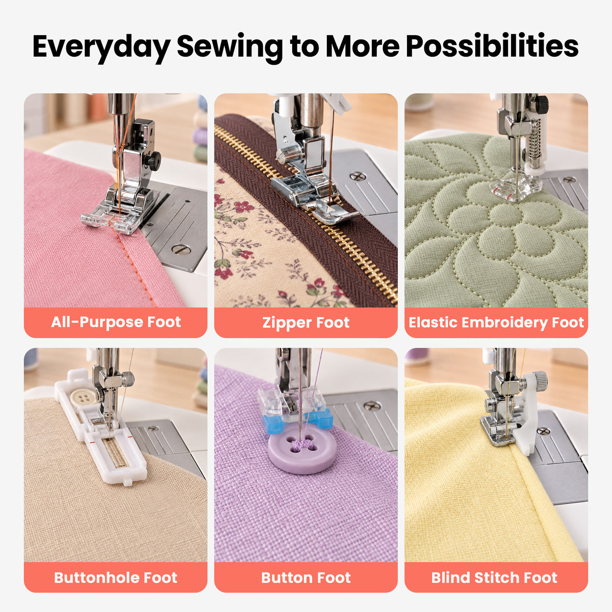 PooLin EOC02 Multi-Function Sewing Machine: More patterns and more sophisticated decorative stitches