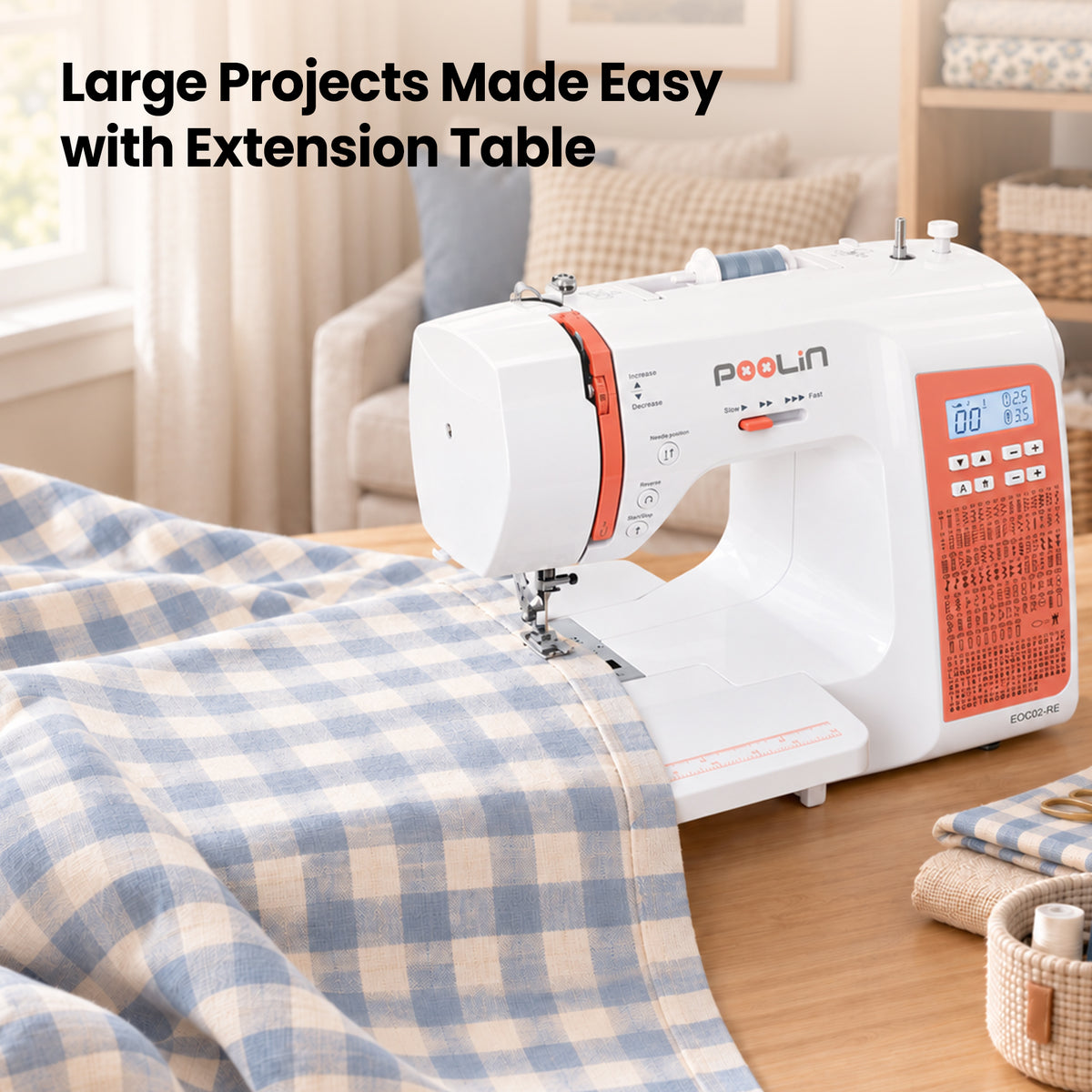 PooLin EOC02RE Computerized Sewing Machine for Beginners Friendly