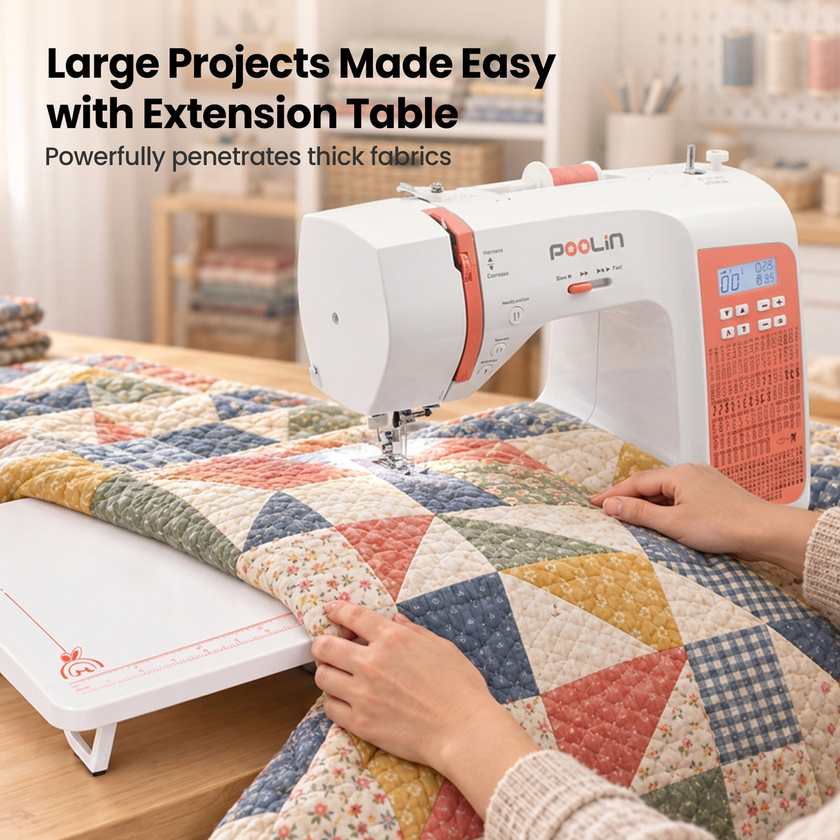PooLin EOC02RE Computerized Sewing Machine for Beginners Friendly