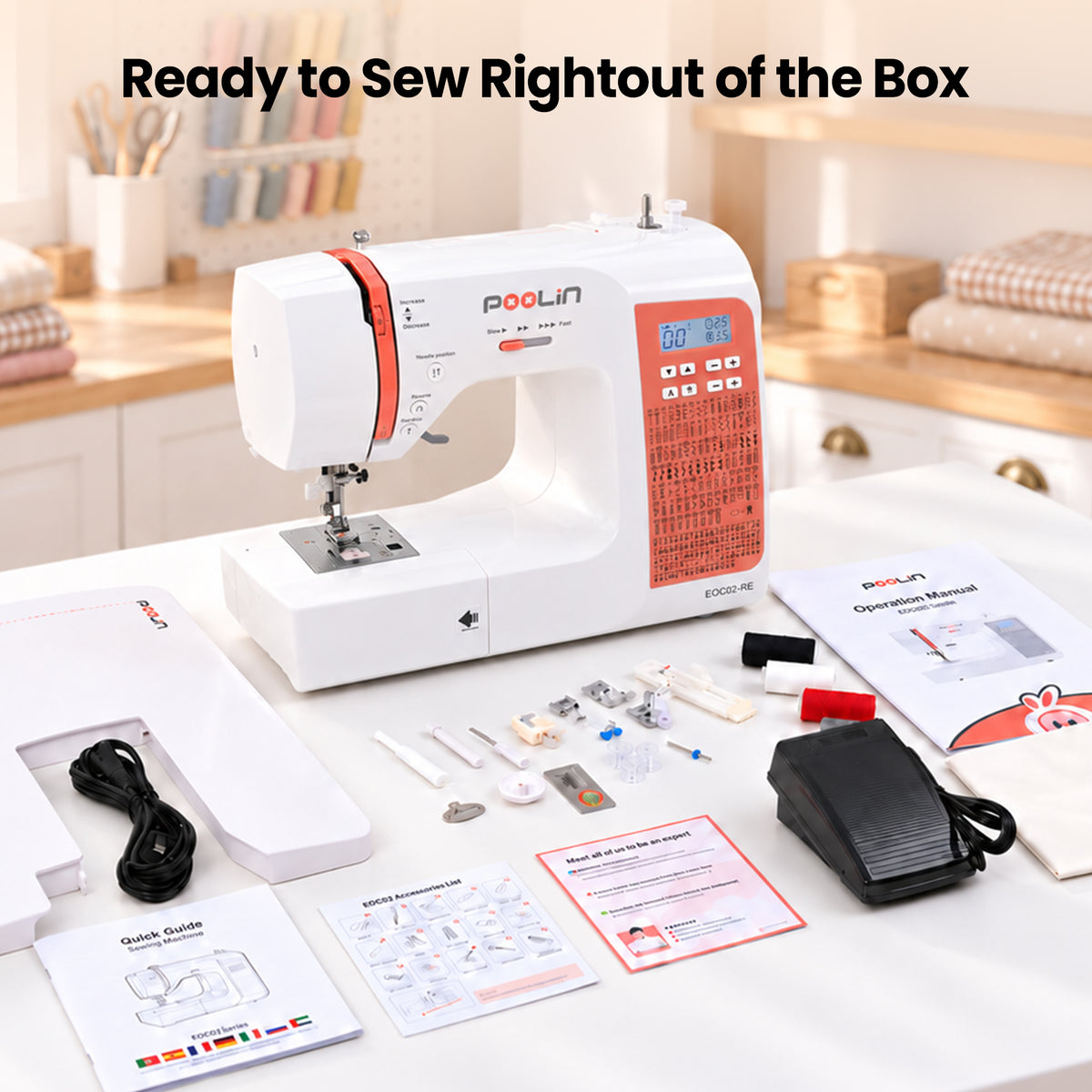 PooLin EOC02 Multi-Function Sewing Machine: More patterns and more sophisticated decorative stitches