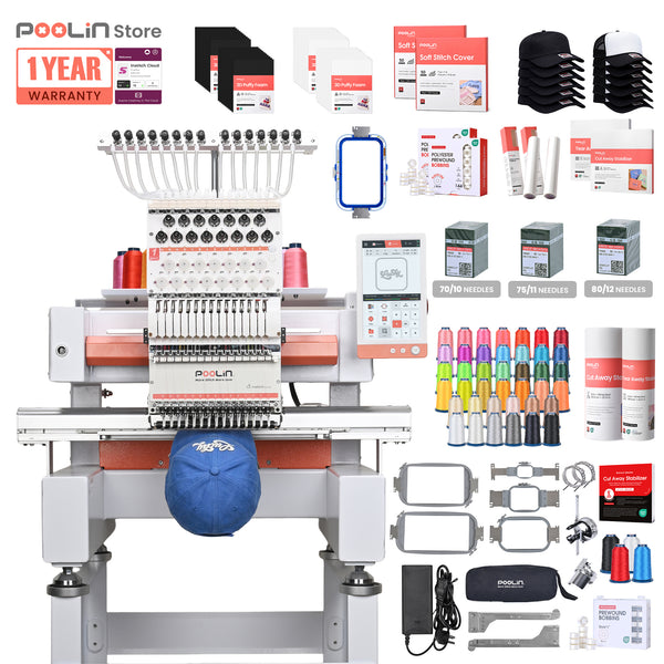 PooLin EOV 15-Needle Commercial Embroidery Machine Built for Hats. Made for More.