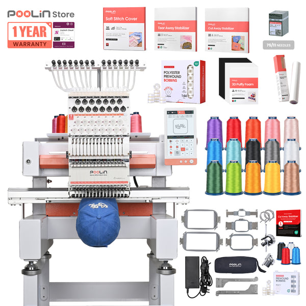 PooLin EOV 15-Needle Commercial Embroidery Machine Built for Hats. Made for More.