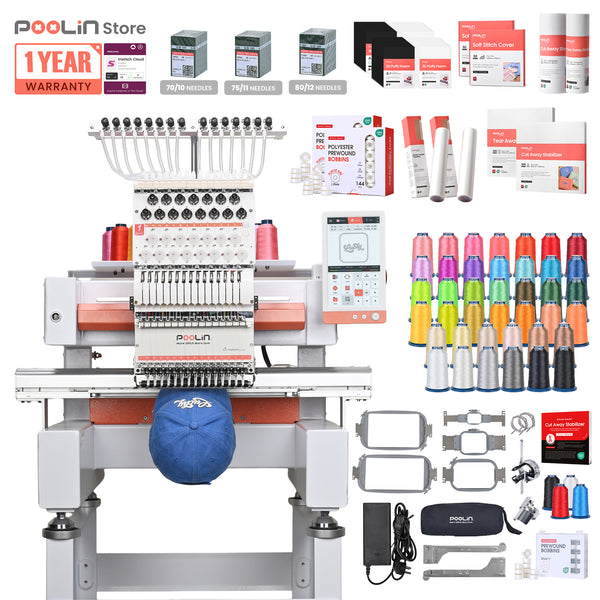 PooLin EOV 15-Needle Commercial Embroidery Machine Built for Hats. Made for More.