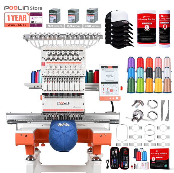 PooLin EOX Commercial Flagship Embroidery Machine –  15 Needles, Large 350mm×500mm Embroidery Area