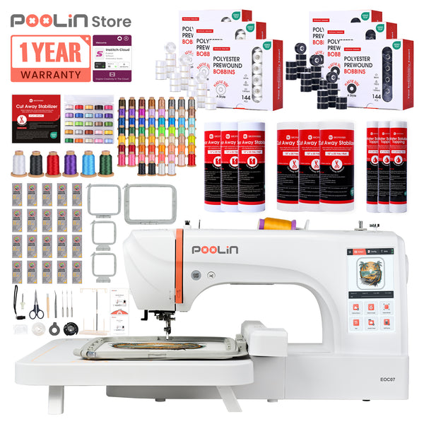 PooLin EOC07 7.9"x15" Embroidery Area Computerized Home Pro Embroidery Machine