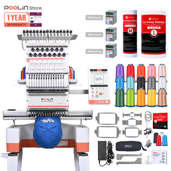 PooLin EOM Commercial Embroidery Machine 15-Needle Upgrade, Designed for Beginners