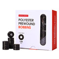 Poolin Magsnap Prewound Bobbins, Style L (SA155), 144pcs Black, 60WT Richword Selected Polyester Bobbin Thread for Commercial Multi-Needle Embroidery Machines