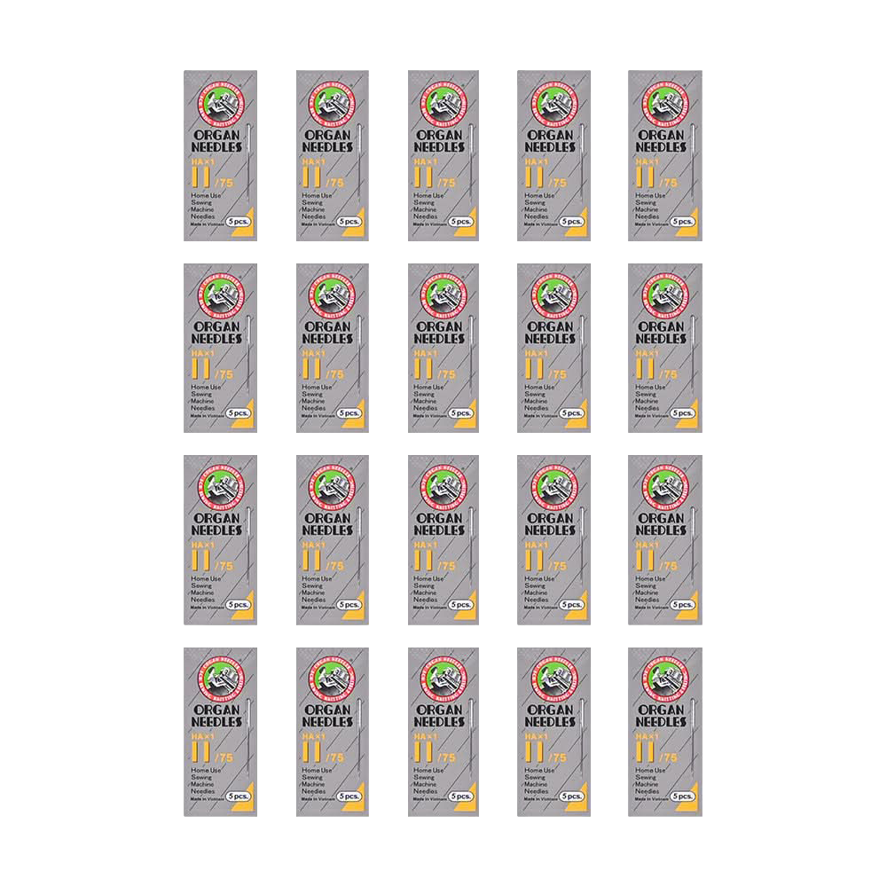 ORGAN HAx1 Nm75/11 FLAT SHANK Embroidery Needle  for Homeuse embroidery and sewing machine (including PooLin EOC series) 20packs