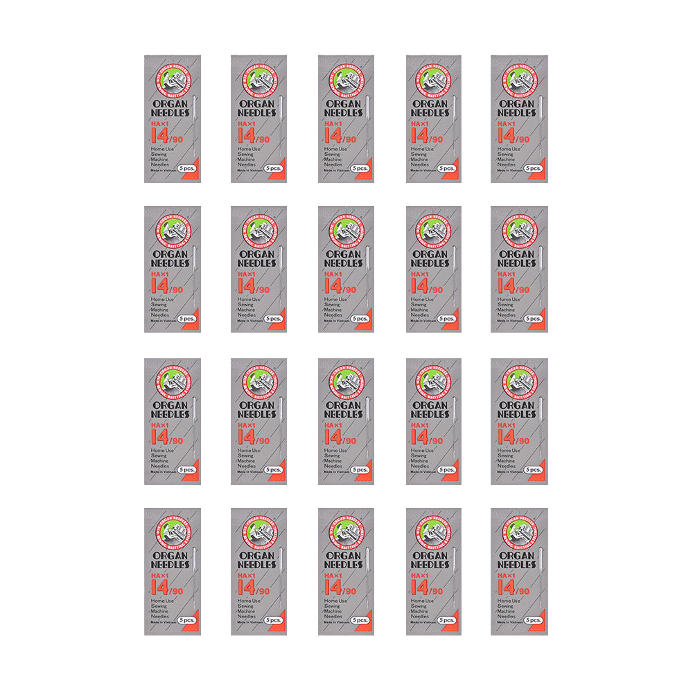 ORGAN HAx1  Nm90/14 FLAT SHANK  Embroidery Needle for Homeuse embroidery and sewing machine (including PooLin EOC series) 20packs
