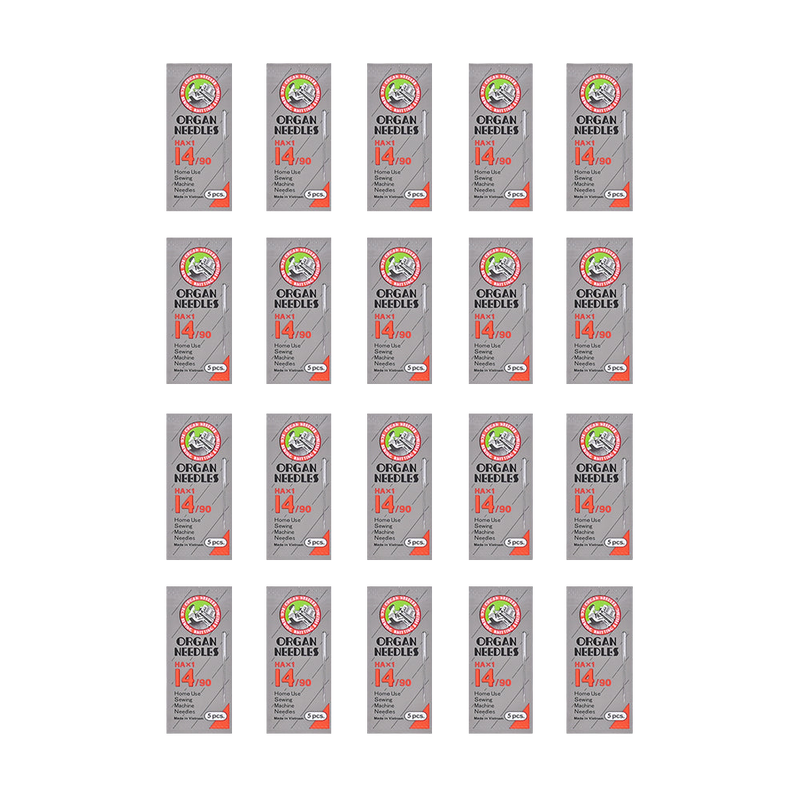ORGAN HAx1  Nm90/14 FLAT SHANK  Embroidery Needle for Homeuse embroidery and sewing machine (including PooLin EOC series) 20packs