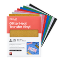 POOLIN Glitter Heat Transfer Vinyl Sheet Set, Gold 8 Colors, 10" x 12"