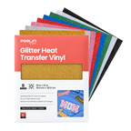 POOLIN Glitter Heat Transfer Vinyl Sheet Set, Gold 8 Colors, 10" x 12"