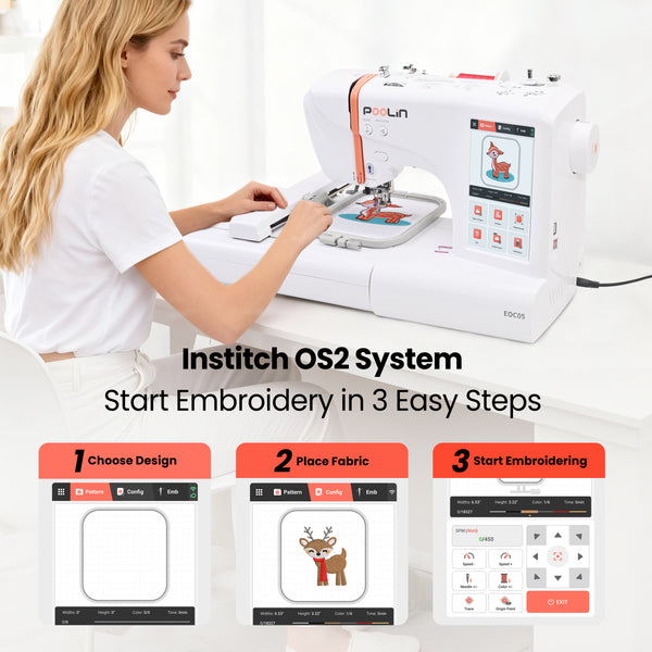 PooLin EOC05 The Perfect Computerized Embroidery Machine for Beginners