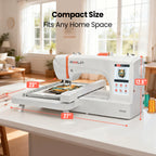 PooLin EOC07 7.9"x15" Embroidery Area Computerized Home Pro Embroidery Machine