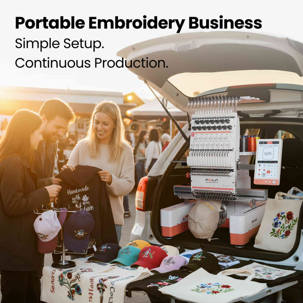 PooLin EOM Commercial Embroidery Machine 15-Needle Upgrade, Designed for Beginners