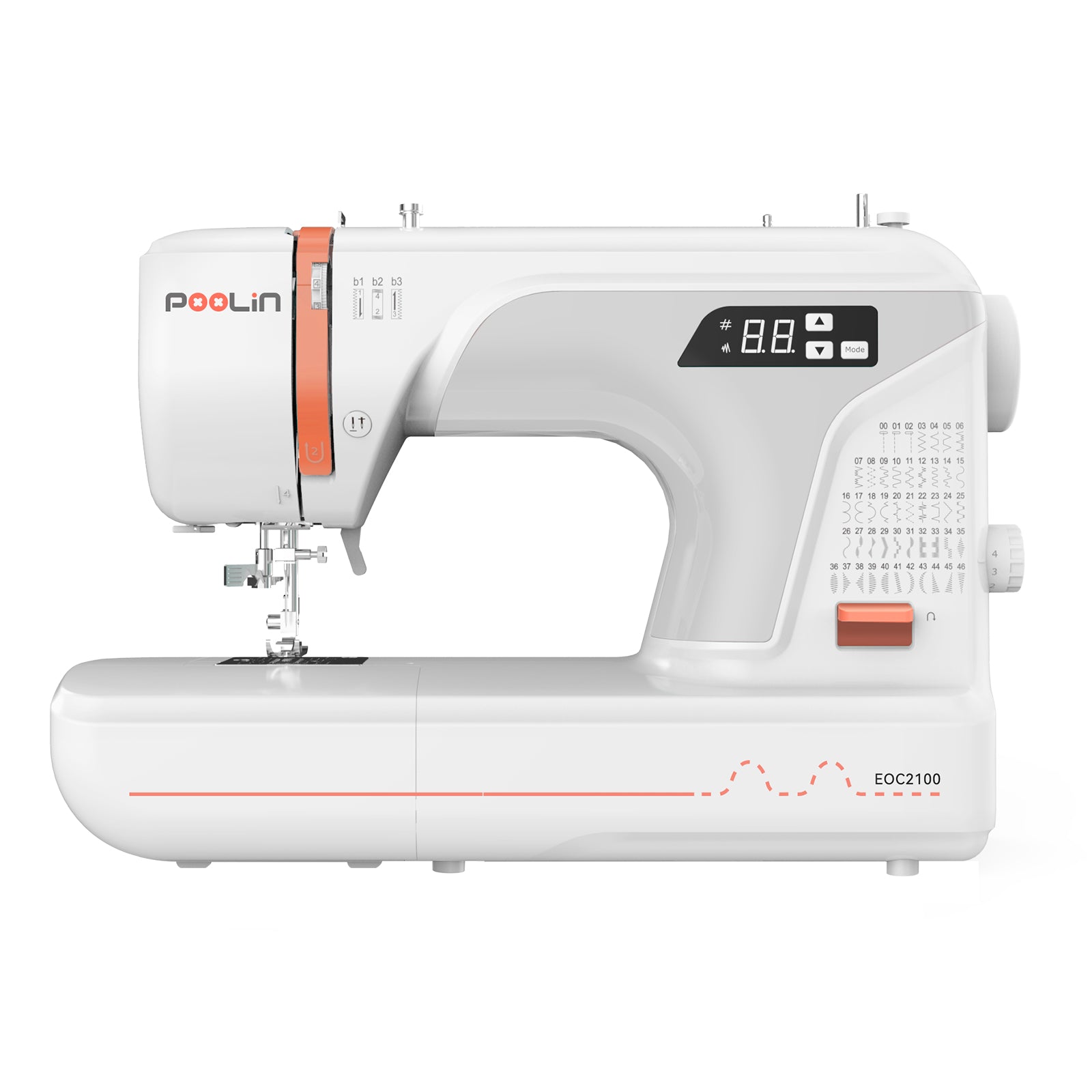 PooLin EOC01 Computerized Sewing Machine, 107 Stitches, Twin Needle