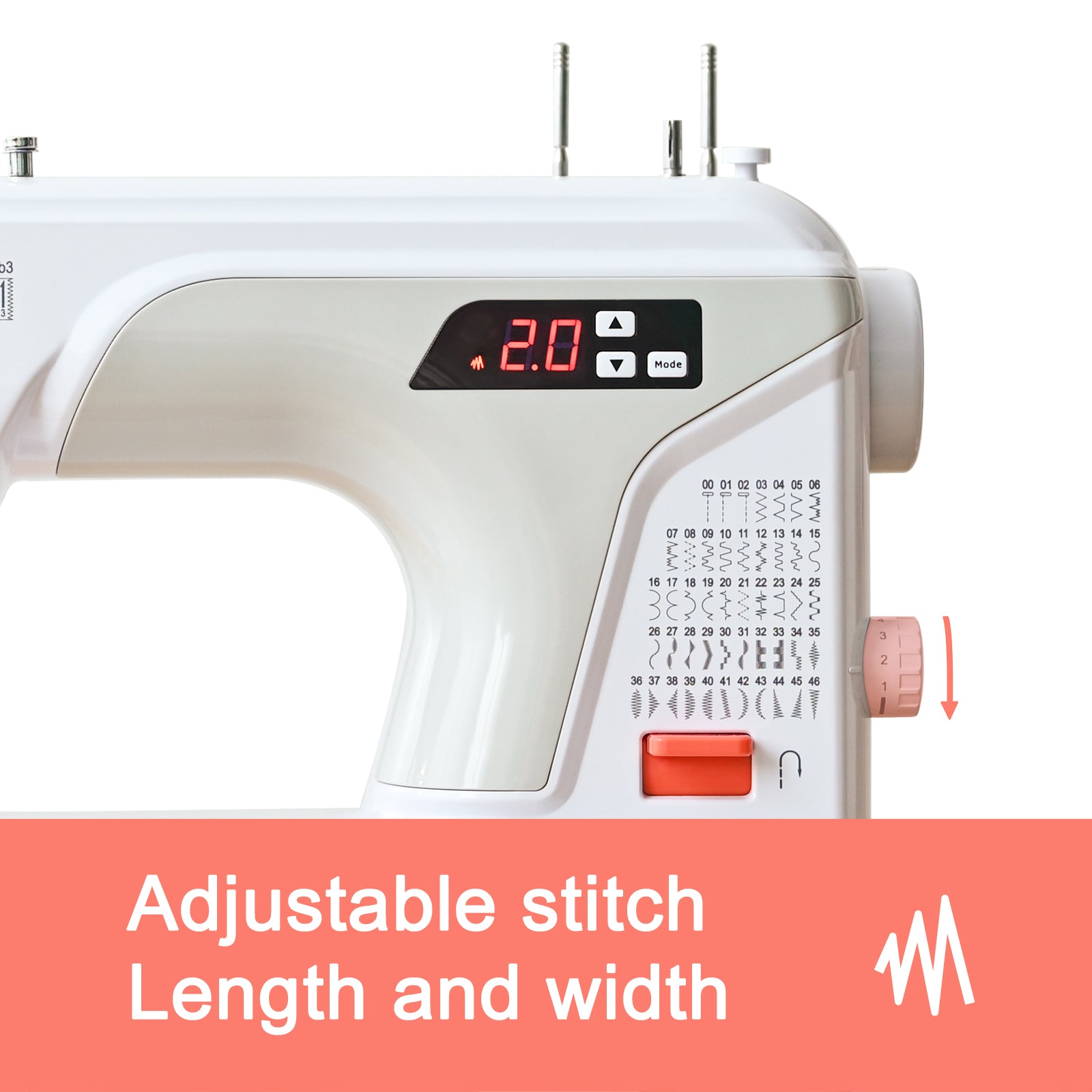 PooLin EOC01 Computerized Sewing Machine, 107 Stitches, Twin Needle