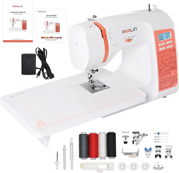 PooLin EOC02RE Computerized Sewing Machine for Beginners Friendly