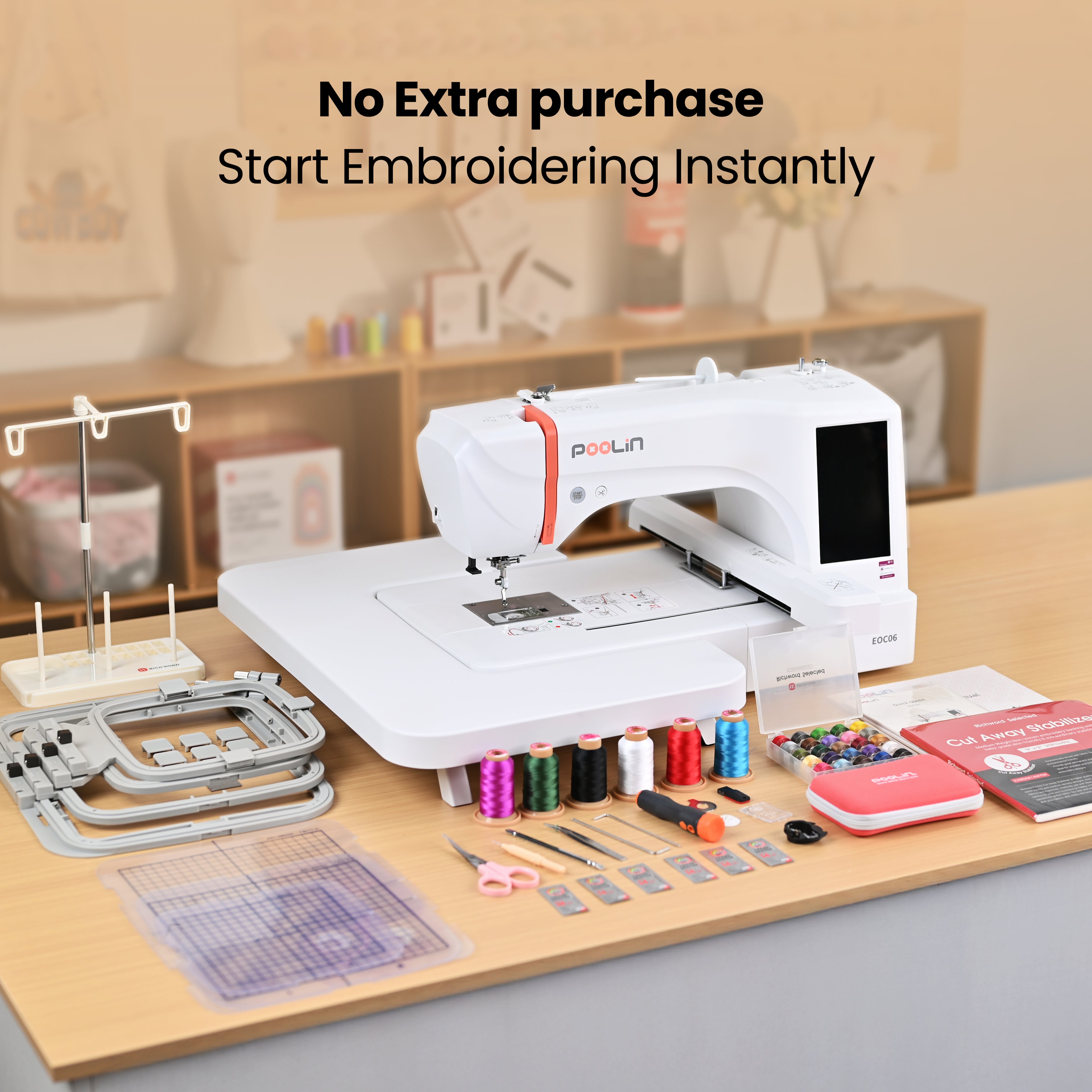 PooLin EOC06 Your First Flagship Home Embroidery Machine