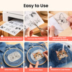 PooLin Printable Water Soluble Stabilizer Paper 8.5" x 11" Sticky & Wash-Away Embroidery Backing 10 Sheets for Machine & Hand Embroidery