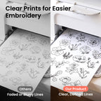 PooLin Printable Water Soluble Stabilizer Paper 8.5" x 11" Sticky & Wash-Away Embroidery Backing 10 Sheets for Machine & Hand Embroidery