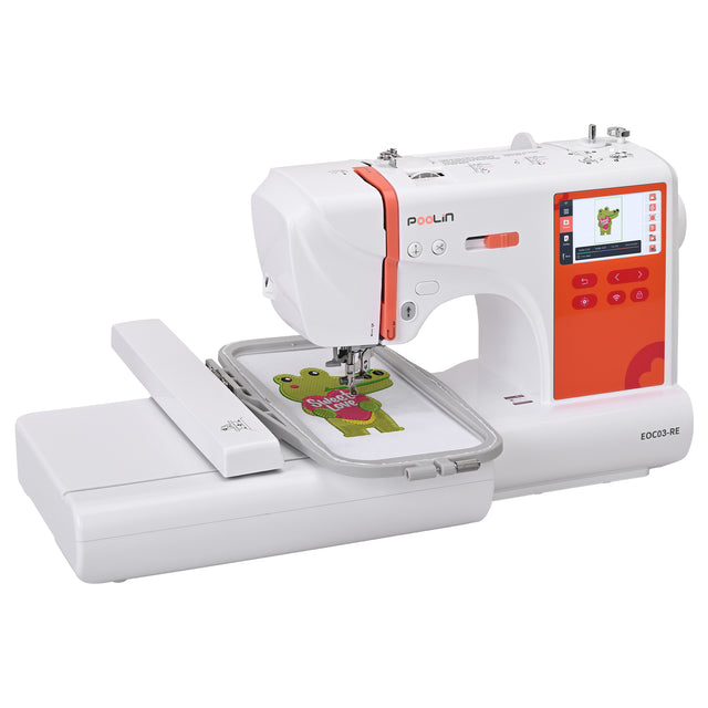 PooLin EOC03RE Your Home Automatic Embroidery Machine Computerized for Beginners