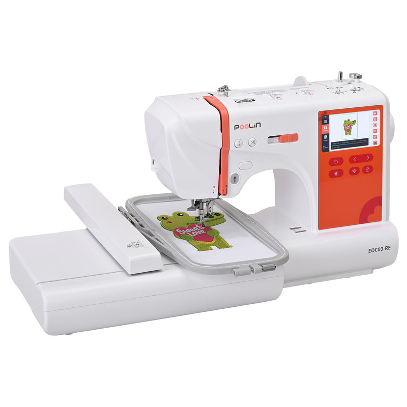PooLin EOC03RE Your Home Automatic Embroidery Machine Computerized for Beginners
