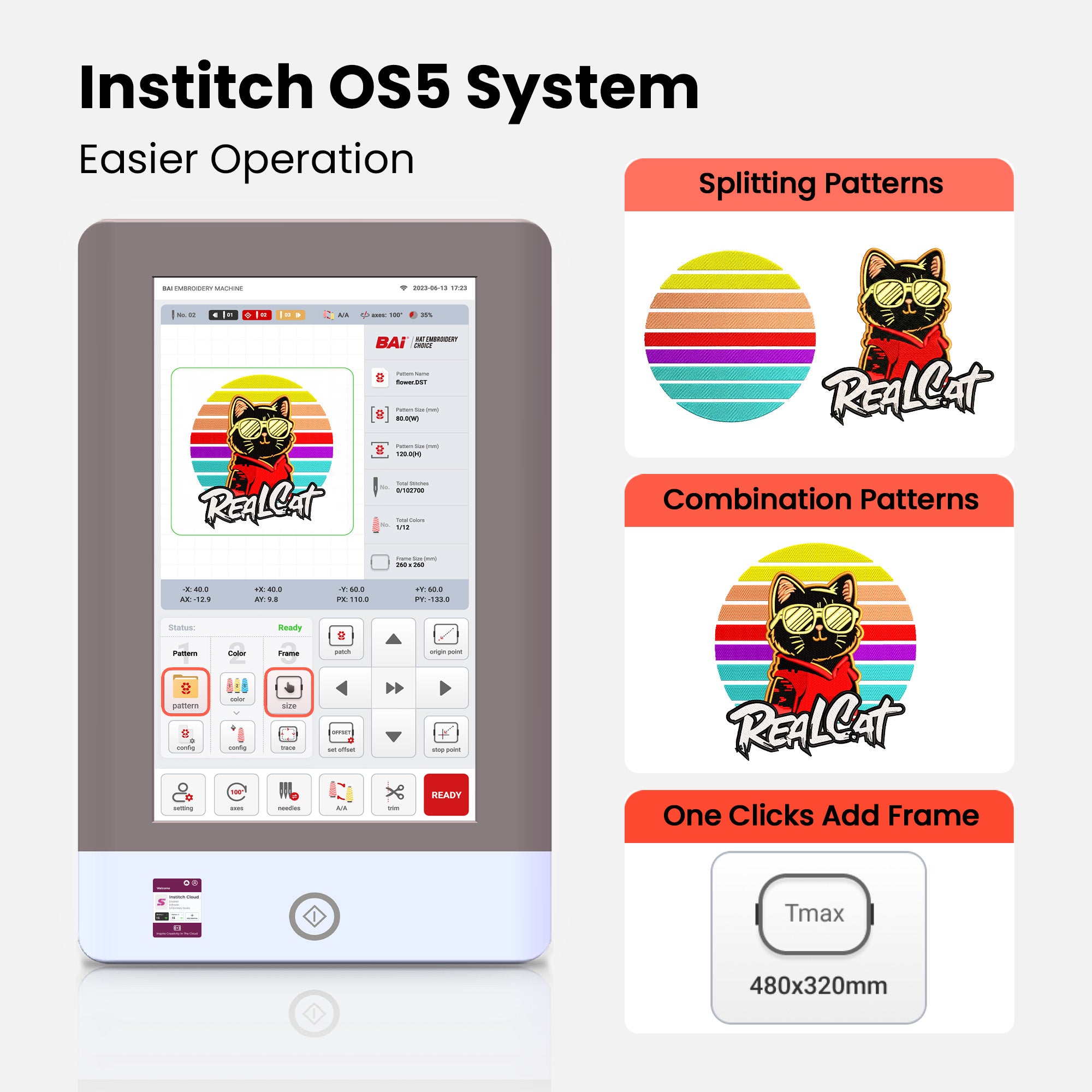 PooLin EOX Commercial Flagship Embroidery Machine –  15 Needles, Large 350mm×500mm Embroidery Area