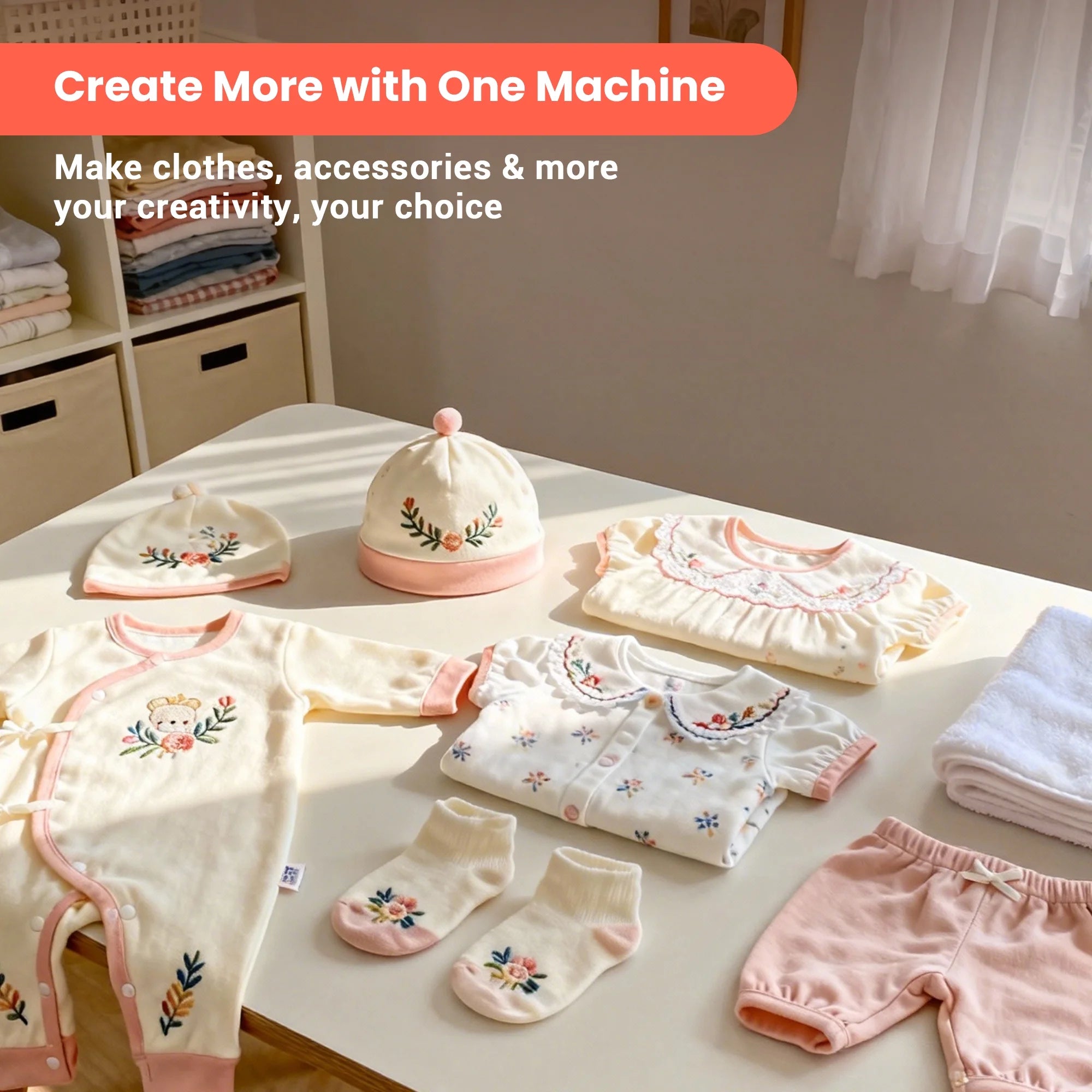 Poolin EOC03 (2in1) Newest homeuse automatic embroidery machine computerized for Crafters and Start Business