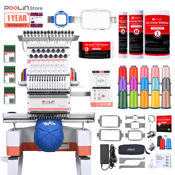 PooLin EOM Commercial Embroidery Machine 15-Needle Upgrade, Designed for Beginners