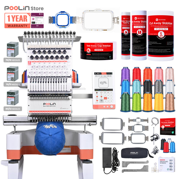 PooLin EOM Commercial Embroidery Machine 15-Needle Upgrade, Designed for Beginners